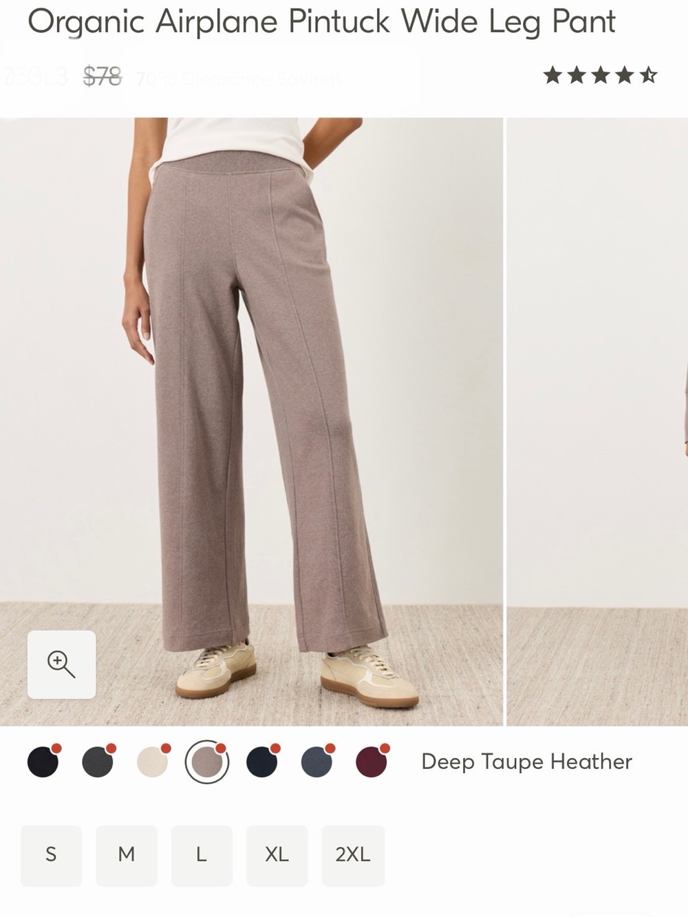 PACT Organic Airplane Pintuck Wide Leg Pants - Cream